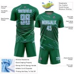 Blue-White Sports Light Sublimation Soccer Lines Green Uniform Kelly Jersey Custom Blue-White Sports Light Sublimation Soccer Lines Green Uniform Kelly Jersey Custom