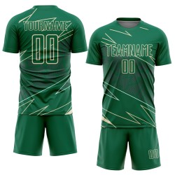 Kelly Soccer Jersey Lines Cream Custom Green Uniform Sports Sublimation Kelly Soccer Jersey Lines Cream Custom Green Uniform Sports Sublimation