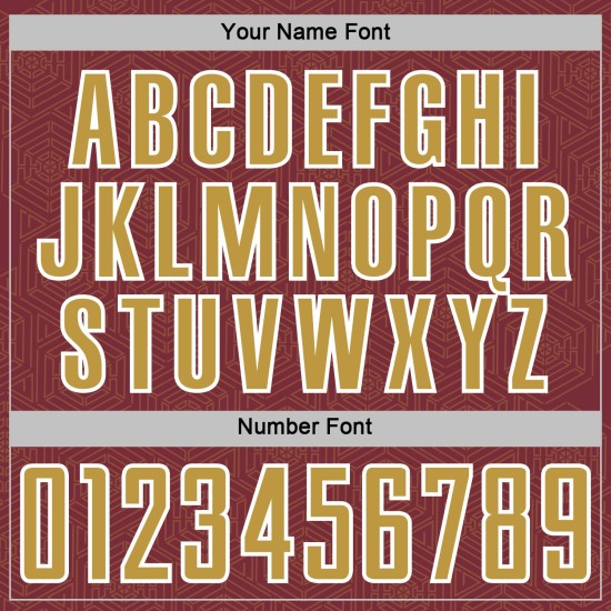 Soccer Sublimation Shape Burgundy Uniform Old Gold-White Custom Jersey Sports Geometric Soccer Sublimation Shape Burgundy Uniform Old Gold-White Custom Jersey Sports Geometric