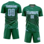 Blue-White Sports Light Sublimation Soccer Lines Green Uniform Kelly Jersey Custom Blue-White Sports Light Sublimation Soccer Lines Green Uniform Kelly Jersey Custom