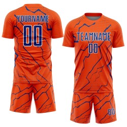 Uniform Royal-White Soccer Lightning Sports Sublimation Orange Custom Jersey Uniform Royal-White Soccer Lightning Sports Sublimation Orange Custom Jersey