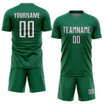 Jersey Shape Sublimation Uniform Green Geometric Soccer Kelly White-Black Custom Sports Jersey Shape Sublimation Uniform Green Geometric Soccer Kelly White-Black Custom Sports