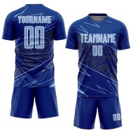 Blue-White Royal Uniform Sports Jersey Light Custom Lines Sublimation Soccer Blue-White Royal Uniform Sports Jersey Light Custom Lines Sublimation Soccer