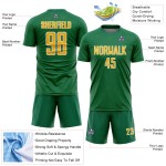 Green Kelly Shape Uniform Jersey Gold-White Custom Sports Soccer Sublimation Geometric Green Kelly Shape Uniform Jersey Gold-White Custom Sports Soccer Sublimation Geometric