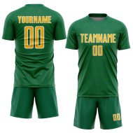 Green Kelly Shape Uniform Jersey Gold-White Custom Sports Soccer Sublimation Geometric Green Kelly Shape Uniform Jersey Gold-White Custom Sports Soccer Sublimation Geometric